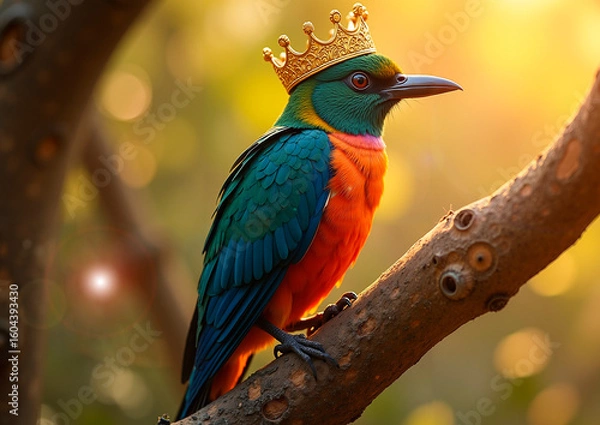 Obraz bird with a crown on its head