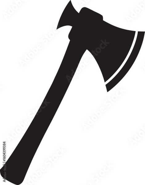 Fototapeta Solid Flat Minimal Hatchet Axe Silhouette