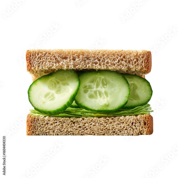 Obraz A sandwich with cucumber slice on transparent background