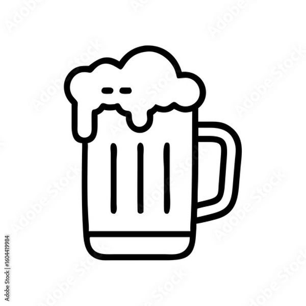 Fototapeta Beer Mug with Foam Graphic for Pub Websites, Brewery Menus, Bar Promotions, and Drinkware Designs