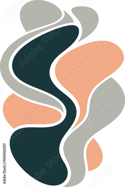 Fototapeta Abstract Organic Shapes: Modern Pastel Design