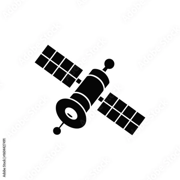 Obraz A black satellite with a white background