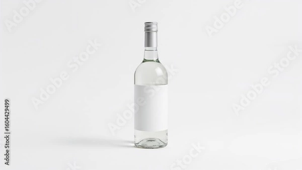 Obraz Empty bottle against a white backdrop. Design presentation template.
