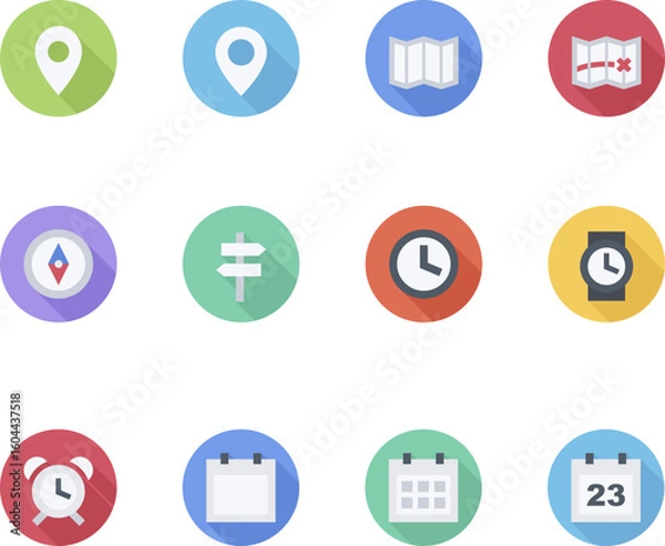 Obraz flat icons for web and mobile applications