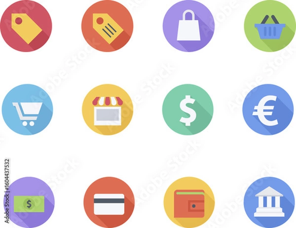 Obraz flat icons for web and mobile applications