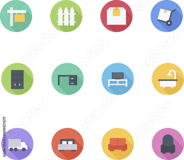 Obraz flat icons for web and mobile applications