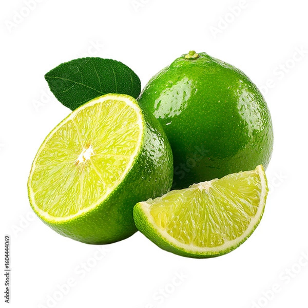 Obraz fresh green lemon on transparent background
