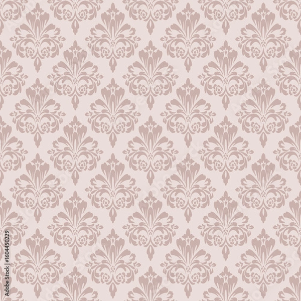 Fototapeta Pink damask seamless pattern vector for wallpaper, this damask pattern vector is ideal for textiles, packaging and elegant damask pattern vector prints