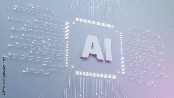 Obraz 3D AI Network Nodes