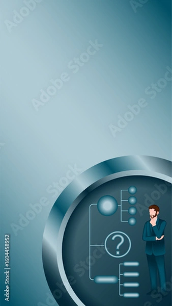 Fototapeta Decision tree diagram for identifying problems and opportunities in decision making process. 2D. Rectangular Template. Vector illustration.