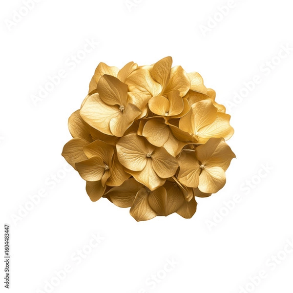 Fototapeta Golden hydrangea blooms on black background