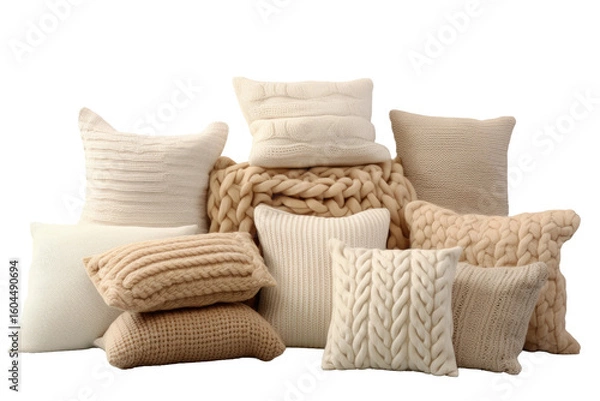 Obraz Pillows and Blankets. White or PNG Transparent Background.