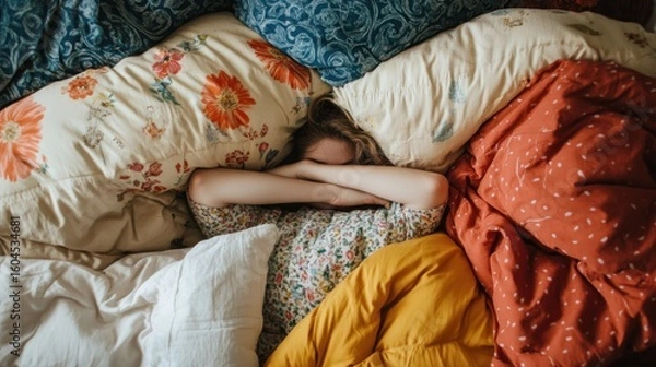 Obraz Person covered in bedding