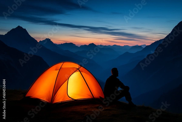 Obraz tent at sunset
