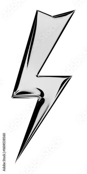 Fototapeta 3D voltage icon with black and white. Isolated voltage vector illustration.