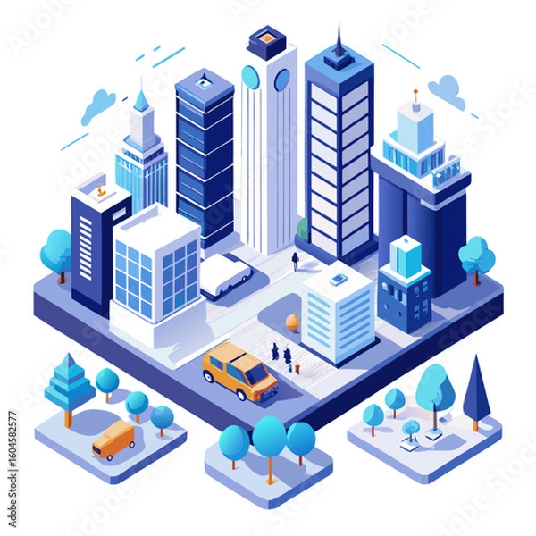 Fototapeta vector isometric city