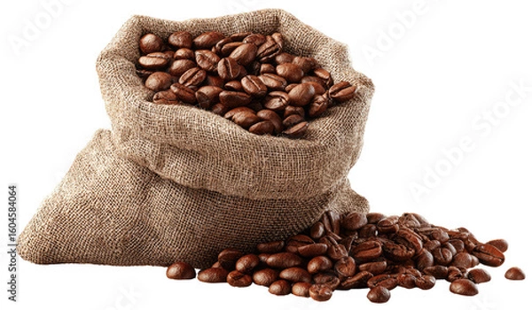 Obraz Coffee beans in a burlap sack
