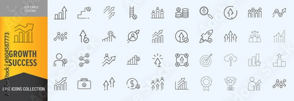 Fototapeta Growth and sucess icon set