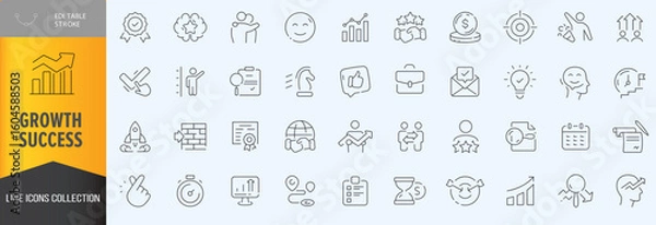 Fototapeta Growth and sucess icon set