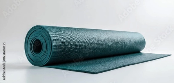 Fototapeta A Stylish and Functional Teal Yoga Mat Perfect for Exercise, Meditation, and Fitness Enthusiasts Seeking Comfort and Support During Their Practice