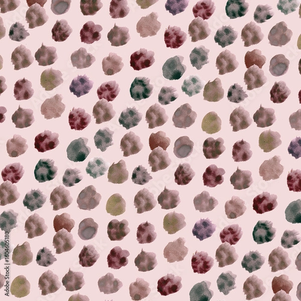Obraz Minimalist Hand-Painted Dot Pattern Watercolors