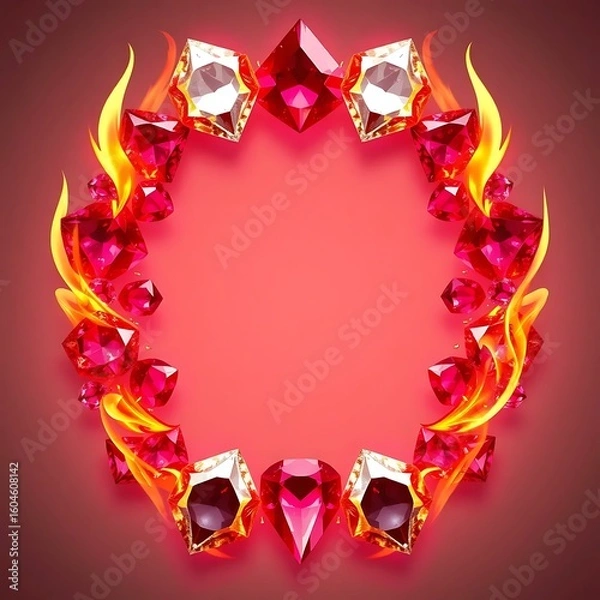 Obraz red heart frame