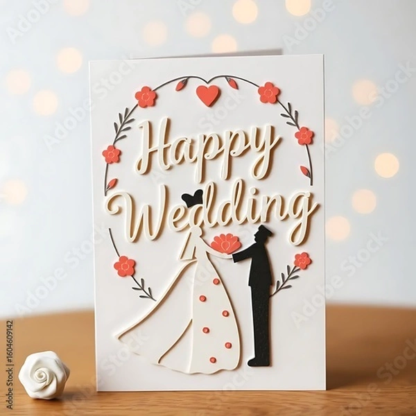 Obraz happy wedding card