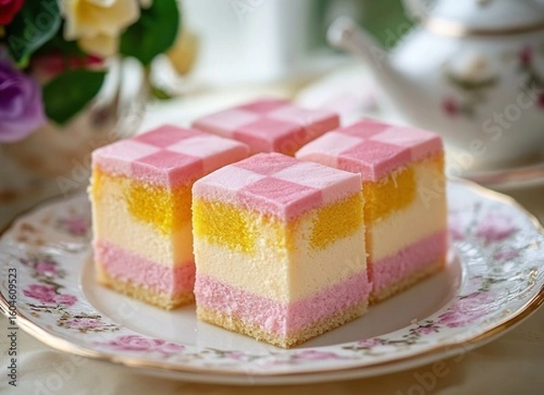 Obraz Layered Mango Cheesecake Dessert