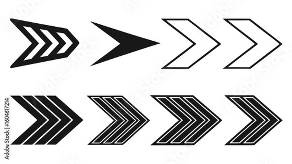 Obraz Vector arrows right direction next forward navigation pointer sign symbol graphic element illustration design