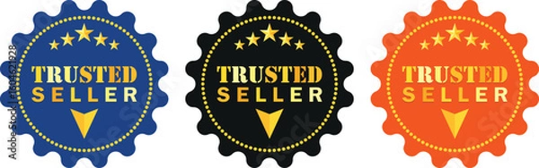 Fototapeta Trusted Seller Badge Icons – Verified Guarantee Label Set Vector