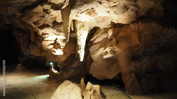 Fototapeta Stalagmite caves under the lighting decoration