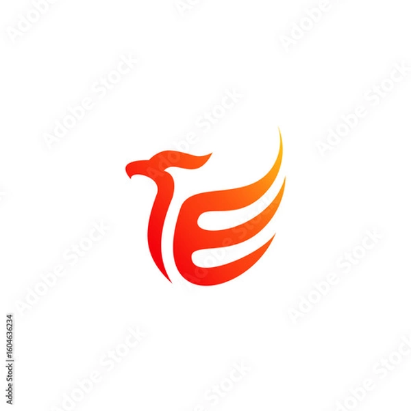 Fototapeta letter e with eagle logo design