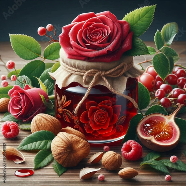 Obraz バラと果実の贅沢ジャムのスタイリング