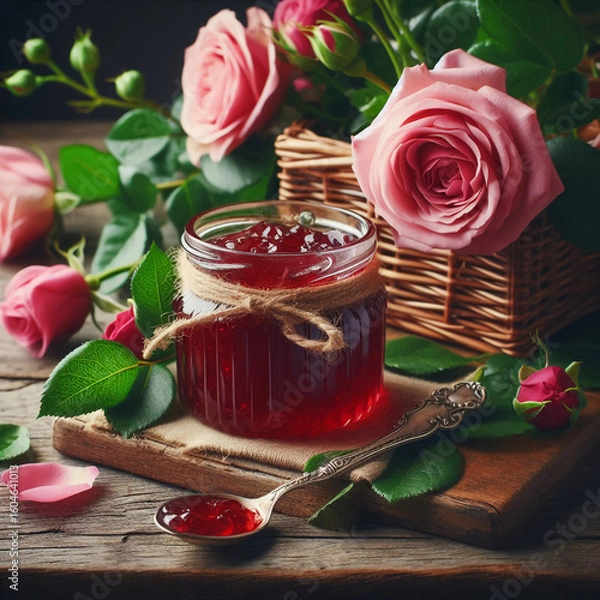 Obraz バラと果実の贅沢ジャムのスタイリング