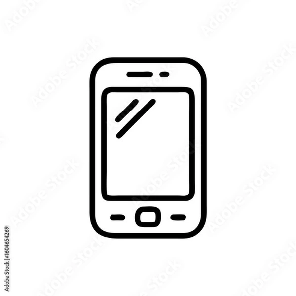 Obraz mobile phone isolated on white