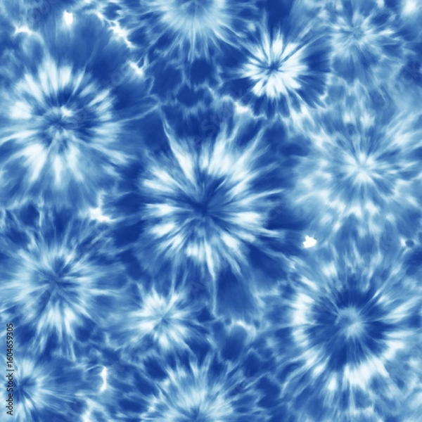 Fototapeta Handcrafted Shibori Indigo Dye Design - Traditional Japanese Textile Art with Abstract Patterns