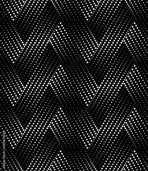 Fototapeta Black and white seamless pattern. Modern geometric background. Dotted grid.