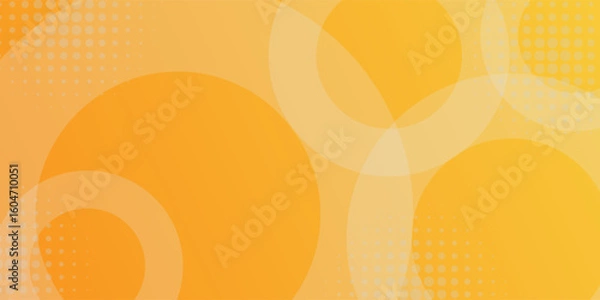 Obraz abstract yellow background with circular shapes and halftone composition. vector illustration eps10