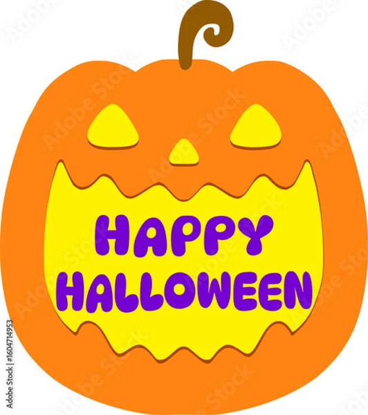 Fototapeta かぼちゃのHalloweenアイコン　ハロウィーンカボチャのイラスト