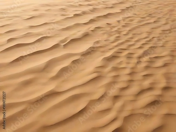 Fototapeta Close up of rippled sand dunes in a desert landscape