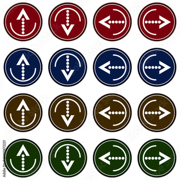 Fototapeta Collection of 16 isolated vector icons - arrows (up, down, left, right)