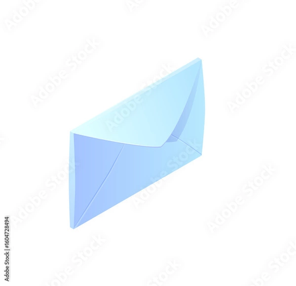 Fototapeta Isometric Light Blue Envelope; Modern, Clean, and Minimalist Design.