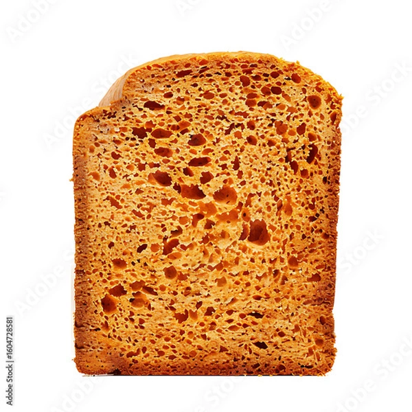 Fototapeta Slice of Whole Grain Bread with Visible Texture and Crumb Structure