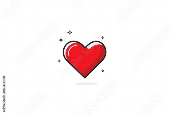 Fototapeta Whimsical Digital Art: Vibrant Abstract Heart Design with Playful Affection and Enchanted Romance Elements