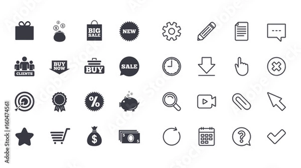 Fototapeta Set of Shopping, E-commerce and Business icons.