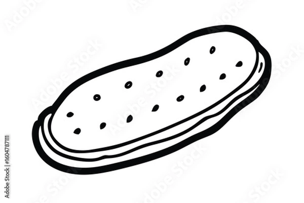 Obraz Pickled Cucumber Slice Flat Vector No Text