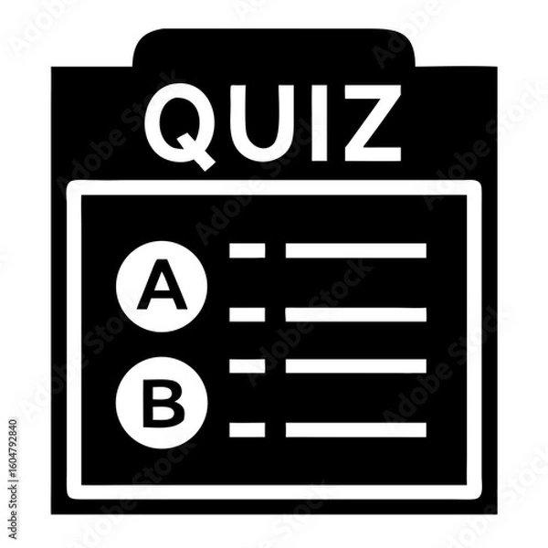 Fototapeta Quiz Board with Options for Educational Games, Online Tests, Knowledge Assessments, Learning Websites and Interactive Lessons