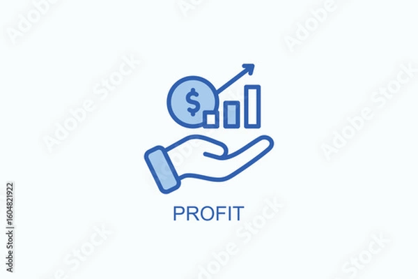 Fototapeta Profit Icon Or Logo Isolated Vector Illustration