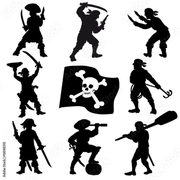 Obraz Pirates crew silhouettes