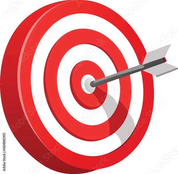 Fototapeta Bullseye target with arrow vector graphic